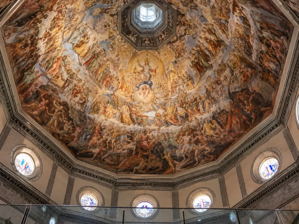 The Last Judgment fresco painted on the inside of the dome of Florence Cathedral